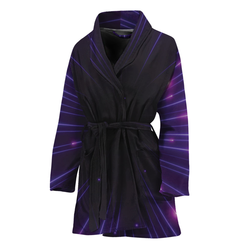 Purple Hyperspace Print Women's Bathrobe