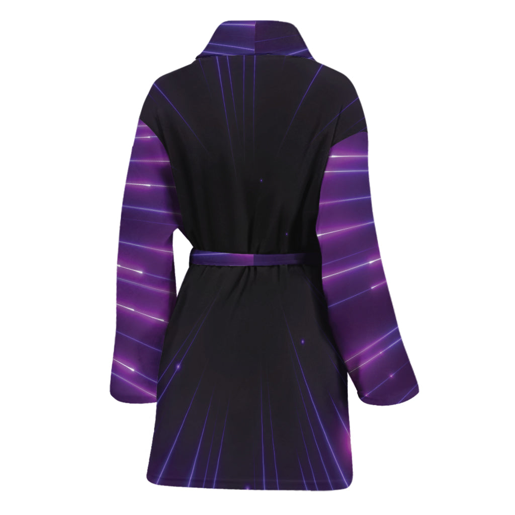 Purple Hyperspace Print Women's Bathrobe