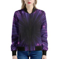 Purple Hyperspace Print Women's Bomber Jacket