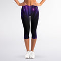 Purple Hyperspace Print Women's Capri Leggings