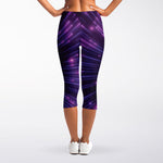 Purple Hyperspace Print Women's Capri Leggings