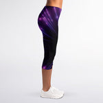 Purple Hyperspace Print Women's Capri Leggings