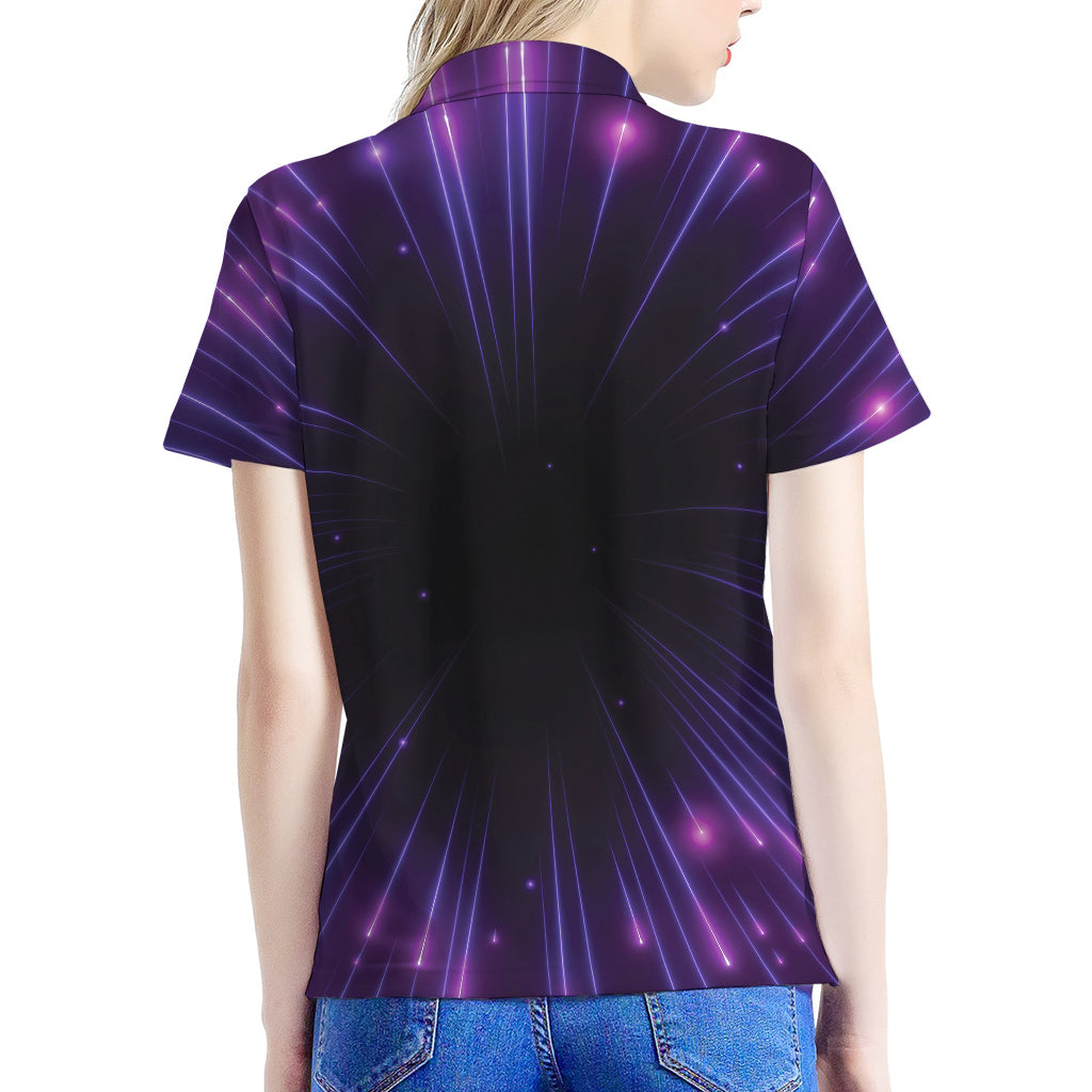 Purple Hyperspace Print Women's Polo Shirt