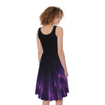 Purple Hyperspace Print Women's Sleeveless Dress
