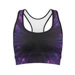 Purple Hyperspace Print Women's Sports Bra