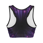 Purple Hyperspace Print Women's Sports Bra