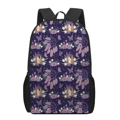 Purple Indian Dream Catcher Print 17 Inch Backpack