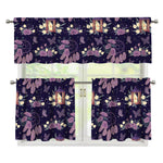 Purple Indian Dream Catcher Print 3 Piece Kitchen Curtains