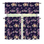 Purple Indian Dream Catcher Print 3 Piece Kitchen Curtains
