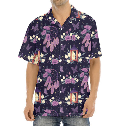 Purple Indian Dream Catcher Print Aloha Shirt