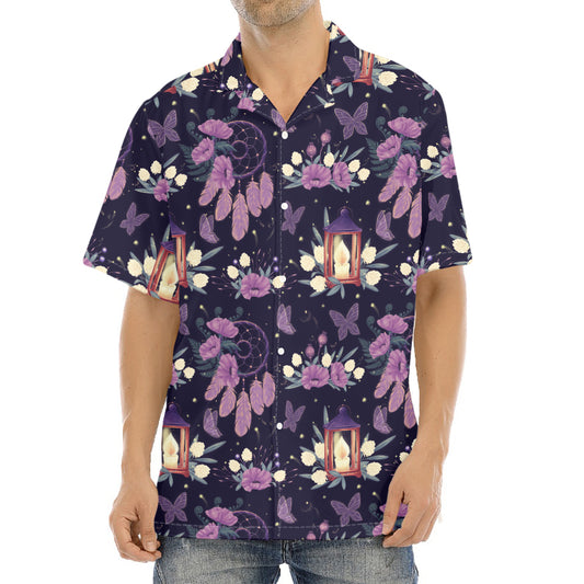 Purple Indian Dream Catcher Print Aloha Shirt