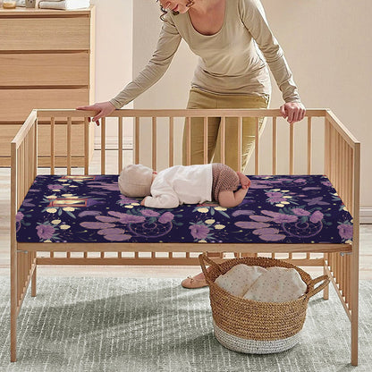 Purple Indian Dream Catcher Print Baby Crib Sheet