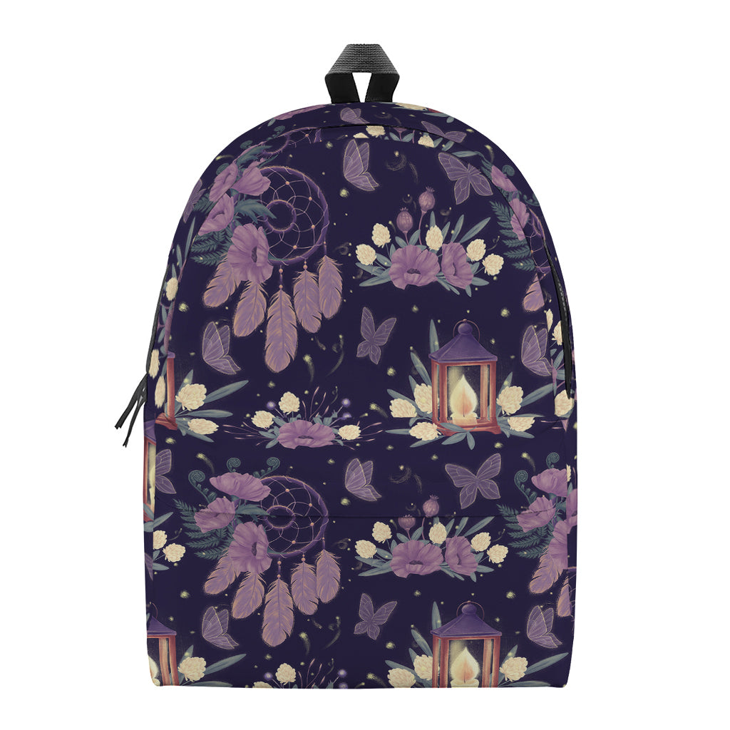 Purple Indian Dream Catcher Print Backpack