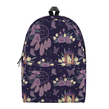Purple Indian Dream Catcher Print Backpack