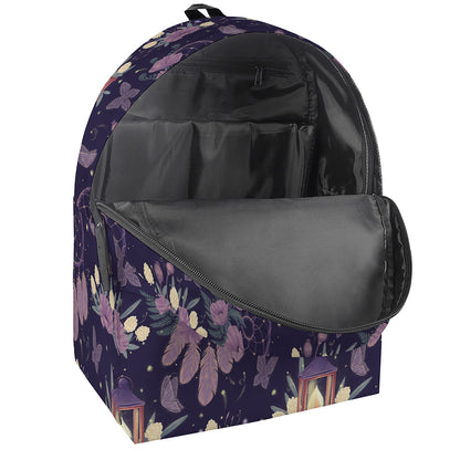 Purple Indian Dream Catcher Print Backpack