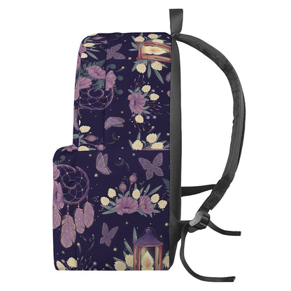 Purple Indian Dream Catcher Print Backpack