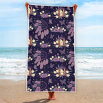 Purple Indian Dream Catcher Print Beach Towel