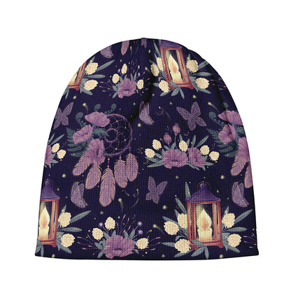 Purple Indian Dream Catcher Print Beanie