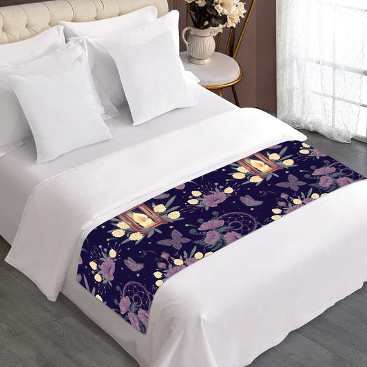 Purple Indian Dream Catcher Print Bed Runner