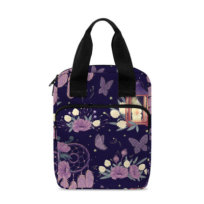 Purple Indian Dream Catcher Print Bible Tote Bag