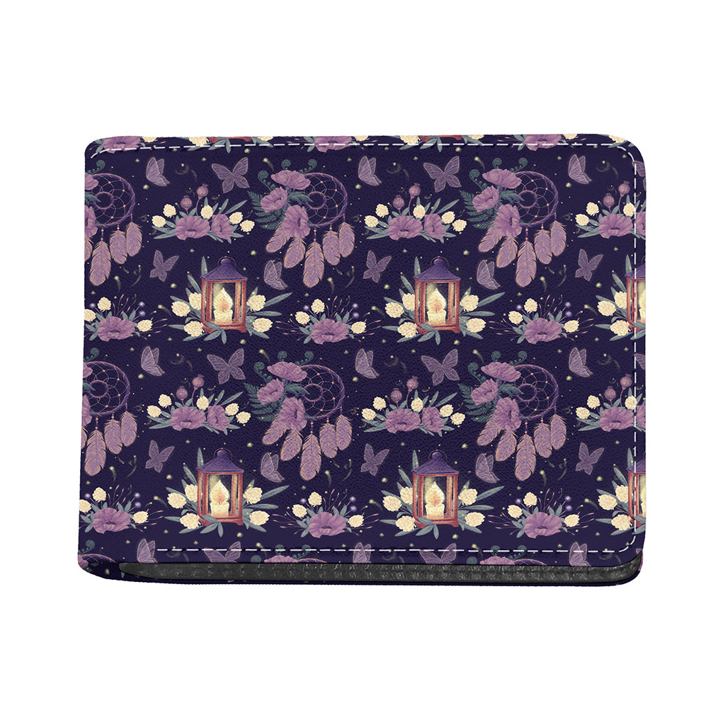 Purple Indian Dream Catcher Print Bifold Wallet