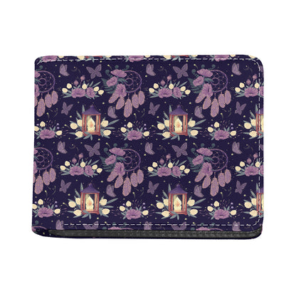 Purple Indian Dream Catcher Print Bifold Wallet