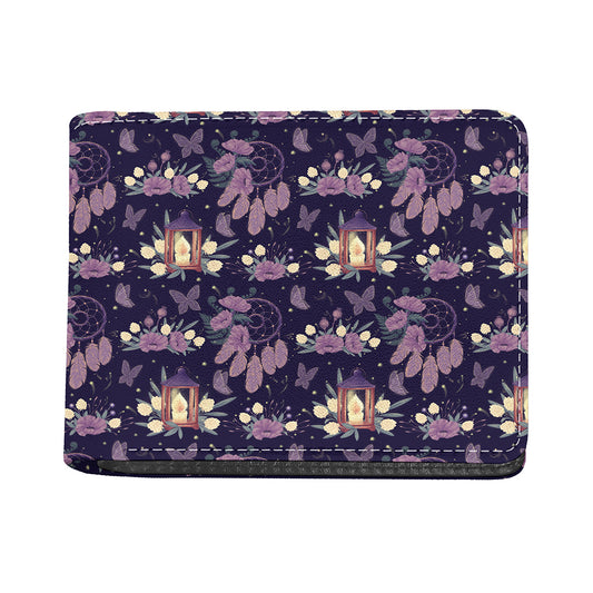 Purple Indian Dream Catcher Print Bifold Wallet