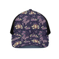 Purple Indian Dream Catcher Print Black Mesh Trucker Hat
