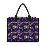 Purple Indian Dream Catcher Print Canvas Tote Bag