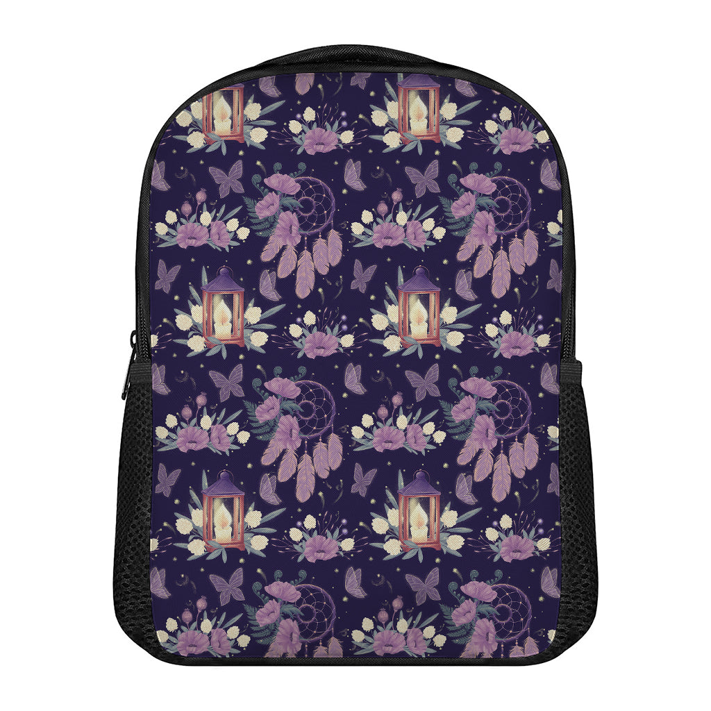 Purple Indian Dream Catcher Print Casual Backpack