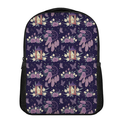 Purple Indian Dream Catcher Print Casual Backpack