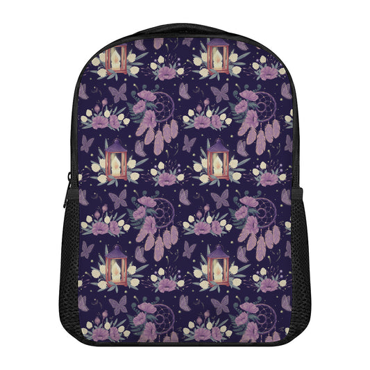 Purple Indian Dream Catcher Print Casual Backpack