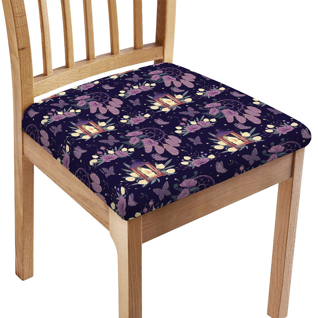 Purple Indian Dream Catcher Print Chair Cushion Cover