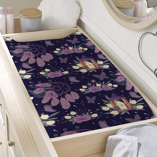 Purple Indian Dream Catcher Print Changing Pad Cover