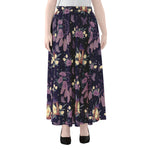 Purple Indian Dream Catcher Print Chiffon Maxi Skirt