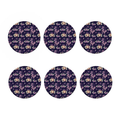 Purple Indian Dream Catcher Print Coaster Set