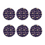 Purple Indian Dream Catcher Print Coaster Set