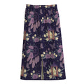 Purple Indian Dream Catcher Print Cotton Front Slit Maxi Skirt