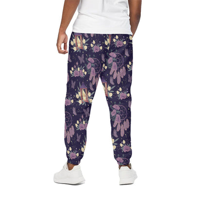 Purple Indian Dream Catcher Print Cotton Pants