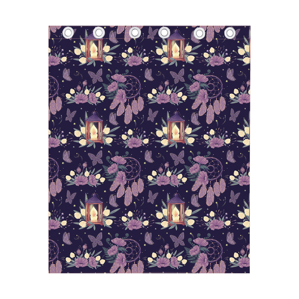 Purple Indian Dream Catcher Print Curtain