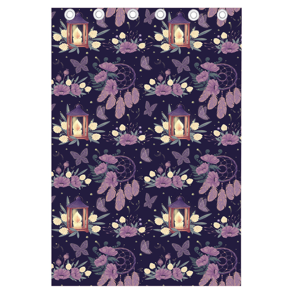 Purple Indian Dream Catcher Print Curtain