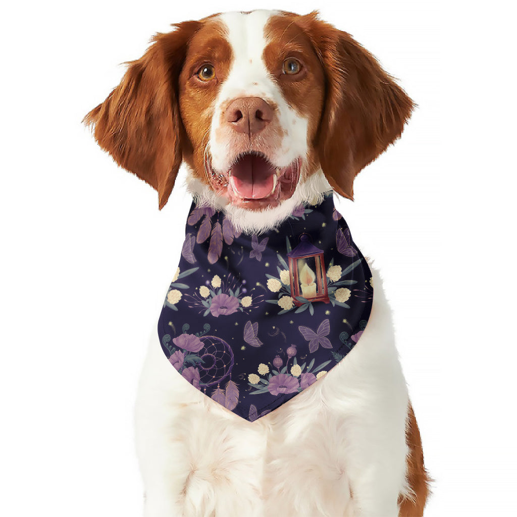 Purple Indian Dream Catcher Print Dog Bandana