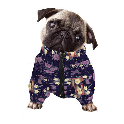 Purple Indian Dream Catcher Print Dog Zip Up Jacket