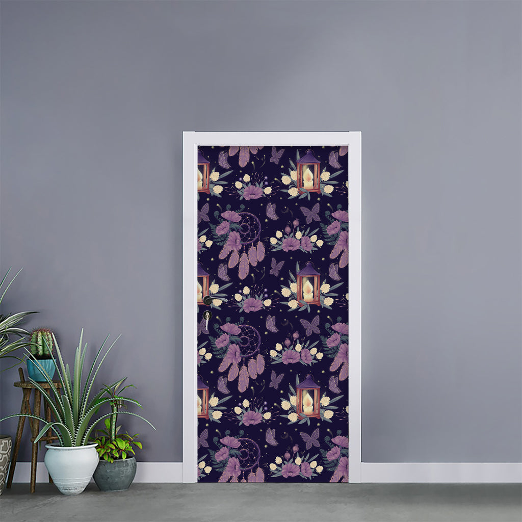 Purple Indian Dream Catcher Print Door Sticker