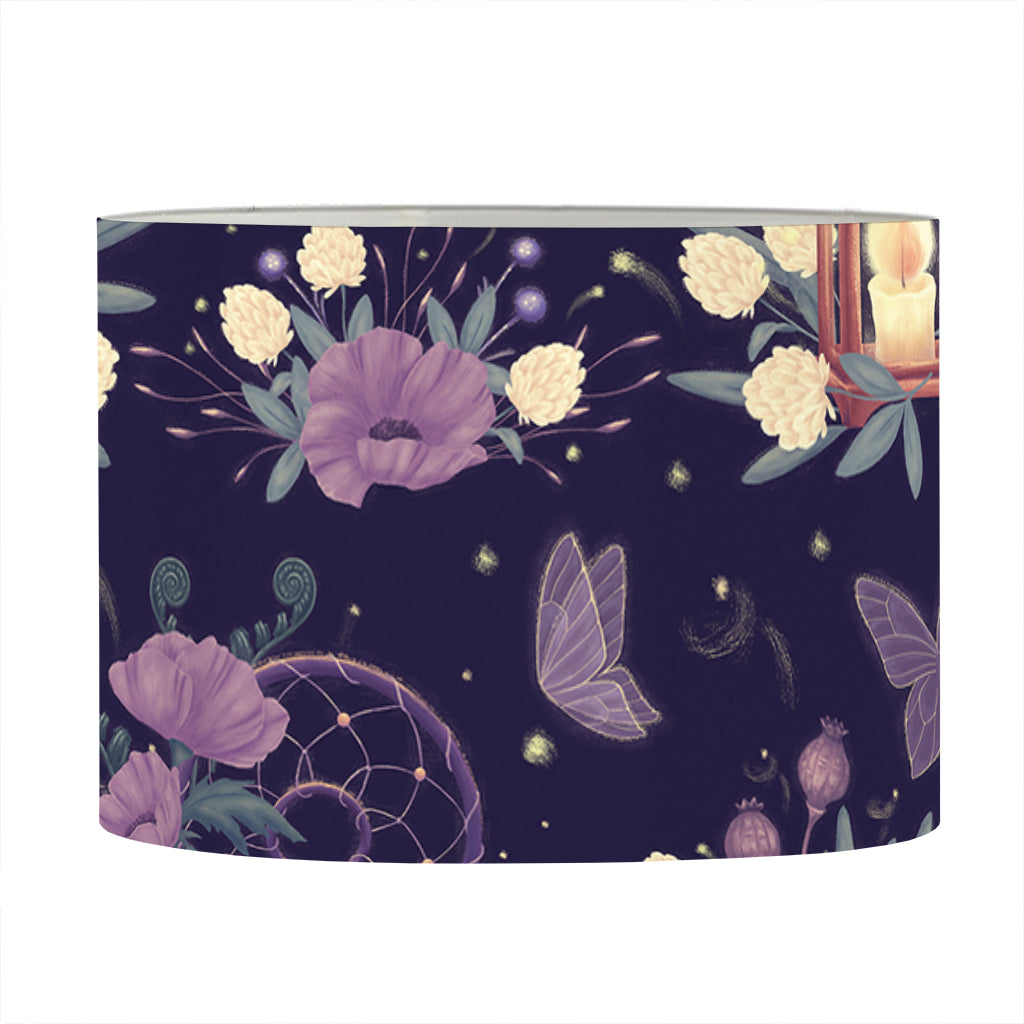 Purple Indian Dream Catcher Print Drum Lamp Shade