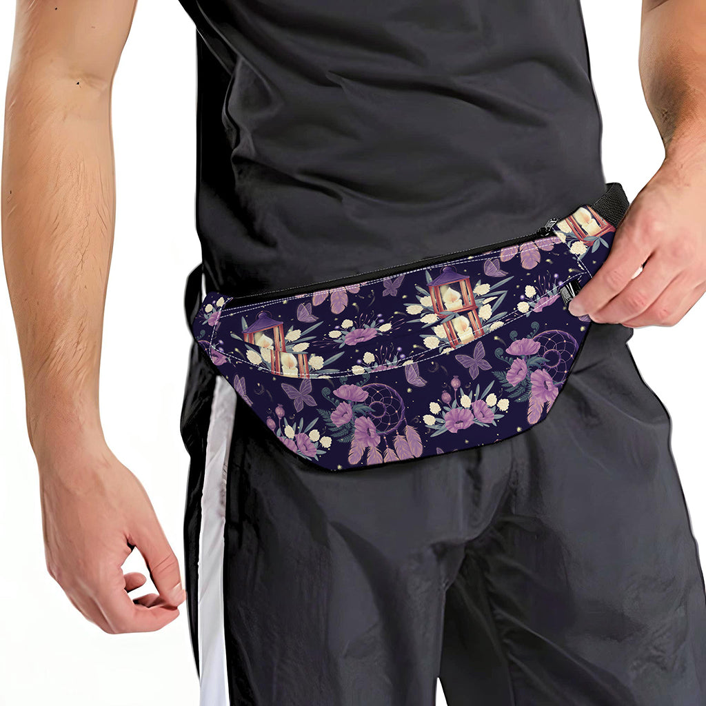 Purple Indian Dream Catcher Print Fanny Pack