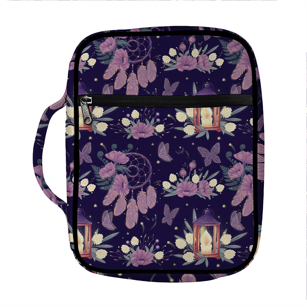 Purple Indian Dream Catcher Print Front Pocket Bible Bag
