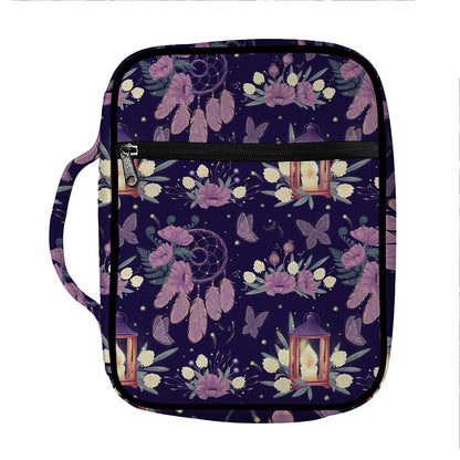 Purple Indian Dream Catcher Print Front Pocket Bible Bag