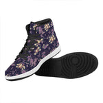 Purple Indian Dream Catcher Print High Top Leather Sneakers