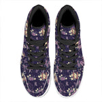 Purple Indian Dream Catcher Print High Top Leather Sneakers